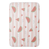 Rode watermeloenen, harten, strepen, zomerpatroon badmat (Voorkant Verticaal)