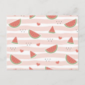 Rode watermeloenen, harten, strepen, zomerpatroon briefkaart (Voorkant)