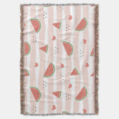 Rode watermeloenen, harten, strepen, zomerpatroon deken (Voorkant Verticaal)