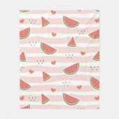 Rode watermeloenen, harten, strepen, zomerpatroon fleece deken (Voorkant)