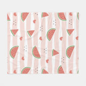 Rode watermeloenen, harten, strepen, zomerpatroon fleece deken (Voorkant (Horizontaal))