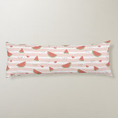 Rode watermeloenen, harten, strepen, zomerpatroon lichaamskussen (Achterkant)