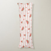 Rode watermeloenen, harten, strepen, zomerpatroon lichaamskussen (Voorkant Verticaal)