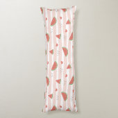 Rode watermeloenen, harten, strepen, zomerpatroon lichaamskussen (Achterkant (Verticaal))