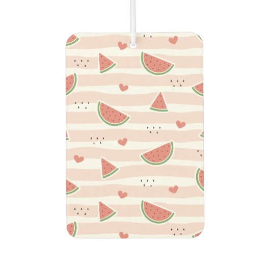 Rode watermeloenen, harten, strepen, zomerpatroon luchtverfrisser (Voorkant)