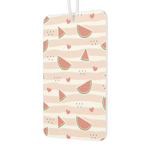 Rode watermeloenen, harten, strepen, zomerpatroon luchtverfrisser (Links)