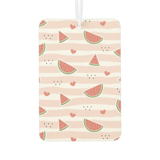 Rode watermeloenen, harten, strepen, zomerpatroon luchtverfrisser (Achterkant)