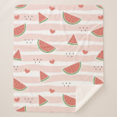 Rode watermeloenen, harten, strepen, zomerpatroon sherpa deken (Voorkant)