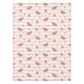 Rode watermeloenen, harten, strepen, zomerpatroon tafelkleed (Voorkant)