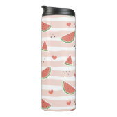 Rode watermeloenen, harten, strepen, zomerpatroon thermosbeker (Geroteerd rechts)