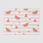 Rode watermeloenen, harten, strepen, zomerpatroon tissuepapier (Voorkant)