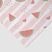 Rode watermeloenen, harten, strepen, zomerpatroon tissuepapier (Detail)
