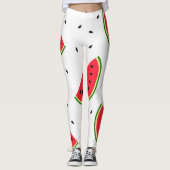 Rode watermeloenen patroon leggings (Voorkant)