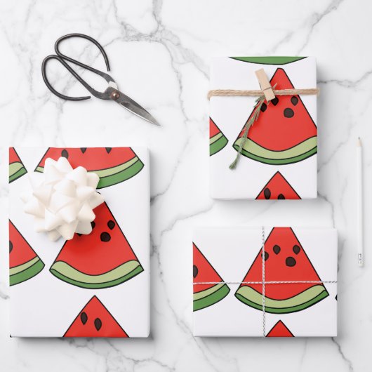 Rode watermeloenschijven inpakpapier vel (Voorkant)
