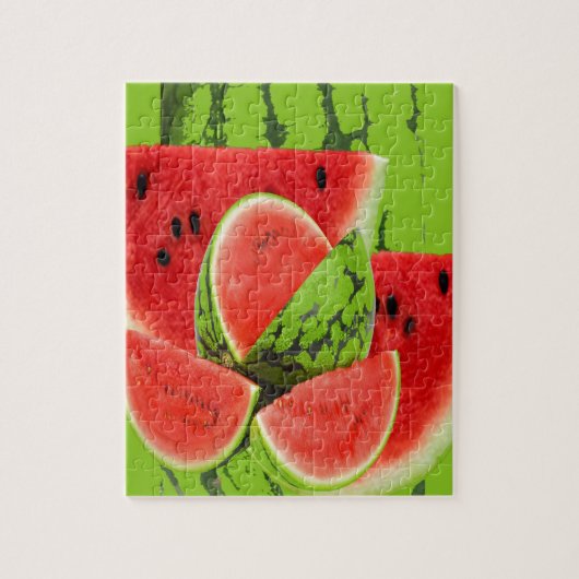 RODE WATERMELON GREEN ART LEGPUZZEL (Verticaal)