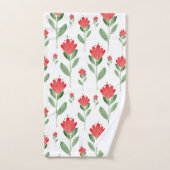 Rode Waterverf Abstract bloempatroon Bad Handdoek (Handdoek)