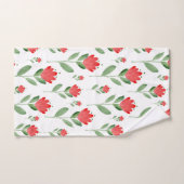 Rode Waterverf Abstract bloempatroon Bad Handdoek (Handdoek)