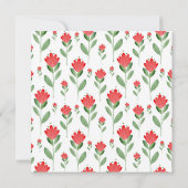 Rode Waterverf Abstract bloempatroon Kaart (Achterkant)