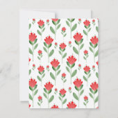 Rode Waterverf Abstract bloempatroon Kaart (Achterkant)