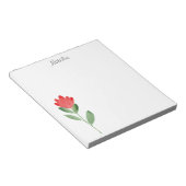 Rode Waterverf Abstracte Bloem Notitieblok (Schuin)