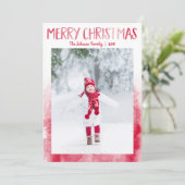 Rode Waterverf Afbeelding Kerst Kaarten (Staand voorkant)