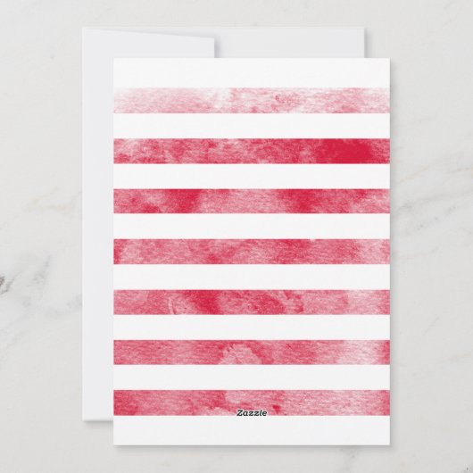 Rode Waterverf Afbeelding Kerst Kaarten (Achterkant)