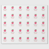 Rode Waterverf appel baby shower naam toevoegen ti Cadeaupapier (Vlak)