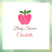 Rode Waterverf appel baby shower naam toevoegen ti Raamsticker (Vel 3)