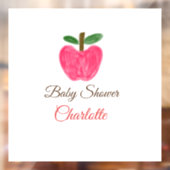 Rode Waterverf appel baby shower naam toevoegen ti Raamsticker (Vel 2)