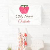 Rode Waterverf appel baby shower naam toevoegen ti Spandoek (Insitu)