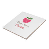 Rode Waterverf appel baby shower naam toevoegen ti Tegeltje (Zijkant)