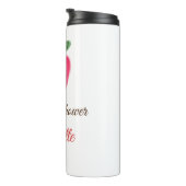 Rode Waterverf appel baby shower naam toevoegen ti Thermosbeker (Geroteerd rechts)