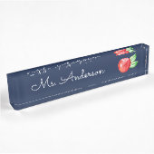 Rode Waterverf Apple Aangepaste leraar Naambordje