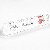 Rode Waterverf Apple Aangepaste leraar Naambordje