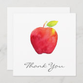 Rode Waterverf Apple Bedankkaart (Voorkant / Achterkant)