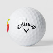 Rode Waterverf Apple Golf Balls Golfballen (Logo)
