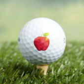 Rode Waterverf Apple Golf Balls Golfballen (Insitu Shirt)
