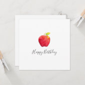 Rode Waterverf Apple Kaart (Voorkant / Achterkant in situ)