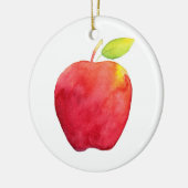 Rode Waterverf Apple Keramisch Ornament (Links)