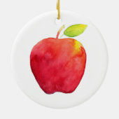 Rode Waterverf Apple Keramisch Ornament (Achterkant)