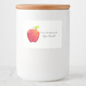 Rode Waterverf Apple Voedselcontainer Etiket (Voorkant)