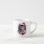 Rode Waterverf Astronaut Cat Espresso Kop (Rechts)