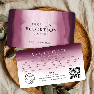 Rode Waterverf Beauty Salon Spa Cadeaubon Visitekaartje