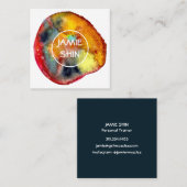 Rode Waterverf Blob getextureerde marine Vierkante Visitekaartje (Voorkant / Achterkant)