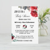 Rode Waterverf Bloem Baby shower Kaart (Staand voorkant)