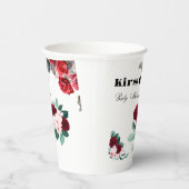 Rode Waterverf Bloem Baby shower Papieren Bekers (Rechts)