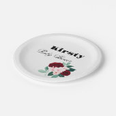 Rode Waterverf Bloem Baby shower Papieren Bordje (Gekanteld)