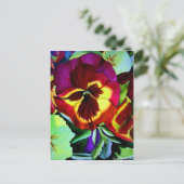 Rode waterverf bloem briefkaart (Staand voorkant)