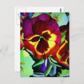 Rode waterverf bloem briefkaart (Voorkant / Achterkant)