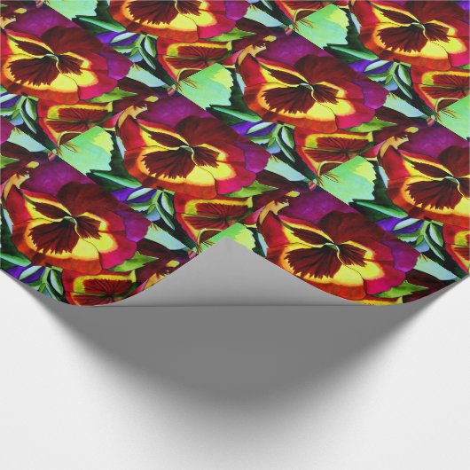 Rode waterverf bloem cadeaupapier (Hoek)